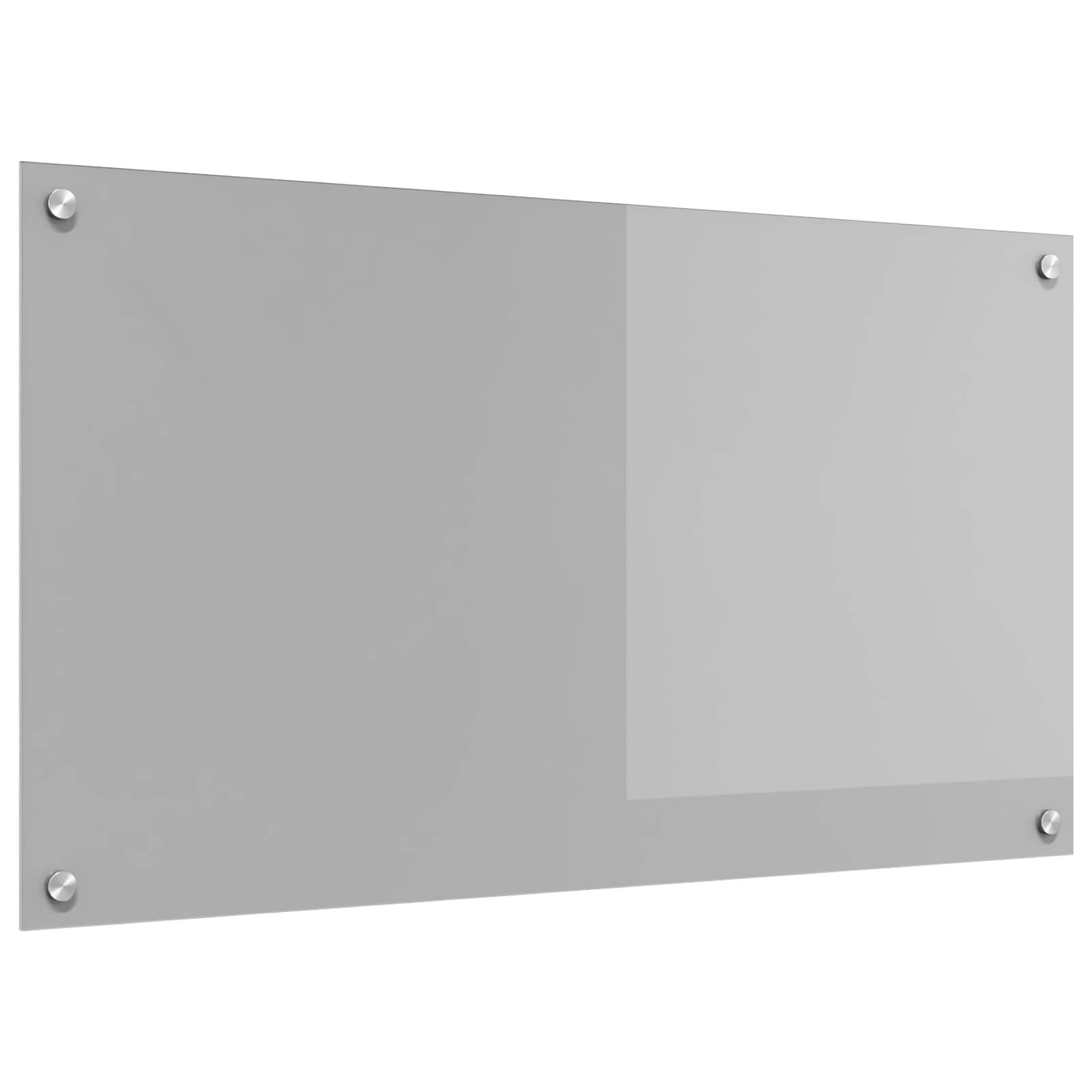 vidaXL Кухненски гръб Светлосиво 90 x 50 cm закалено стъкло