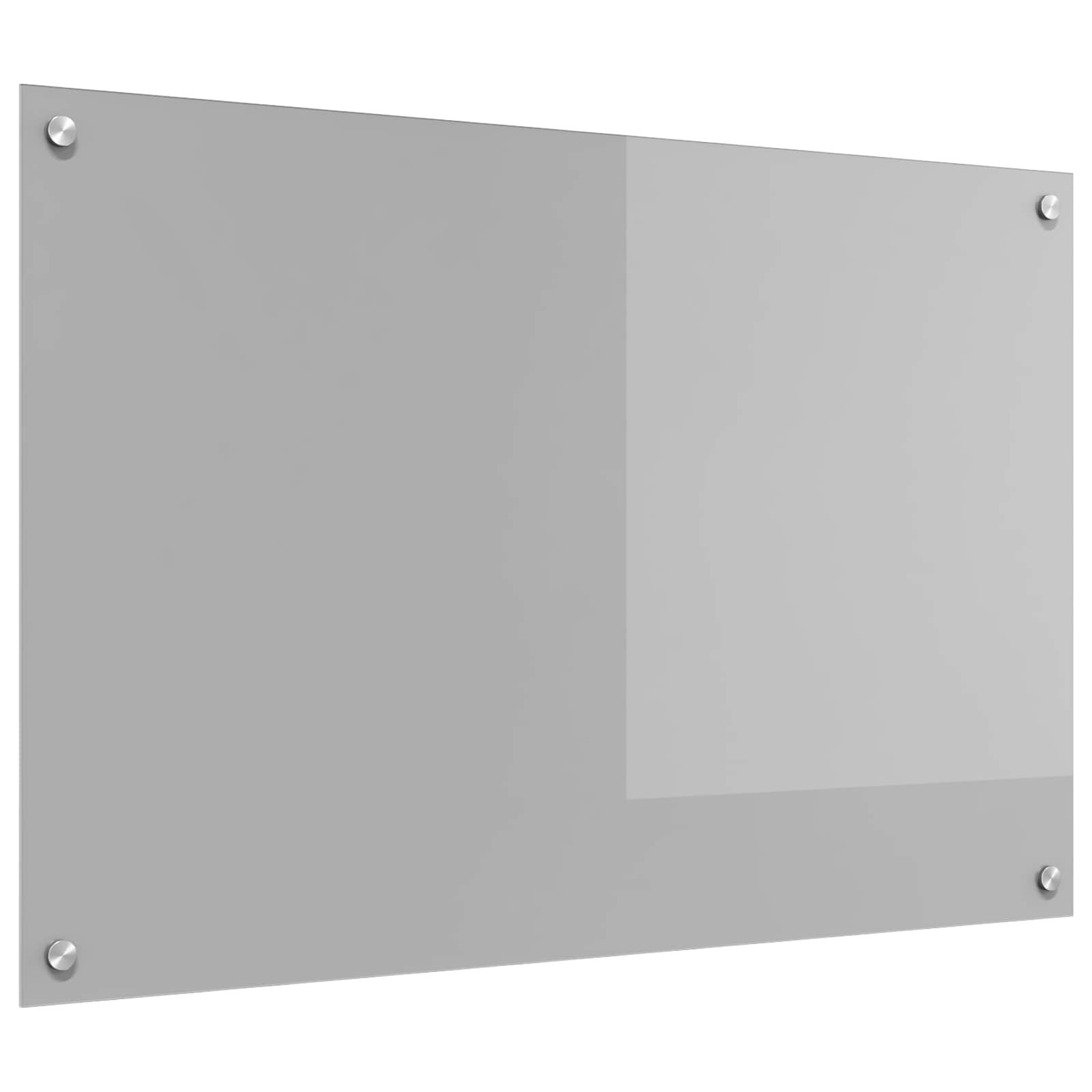 vidaXL Кухненски гръб Светлосиво 90 x 60 cm закалено стъкло