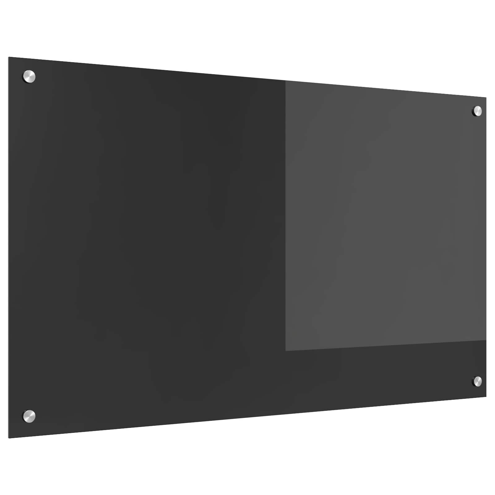 vidaXL Кухненски гръб Тъмен сив 100 x 60 cm закалено стъкло