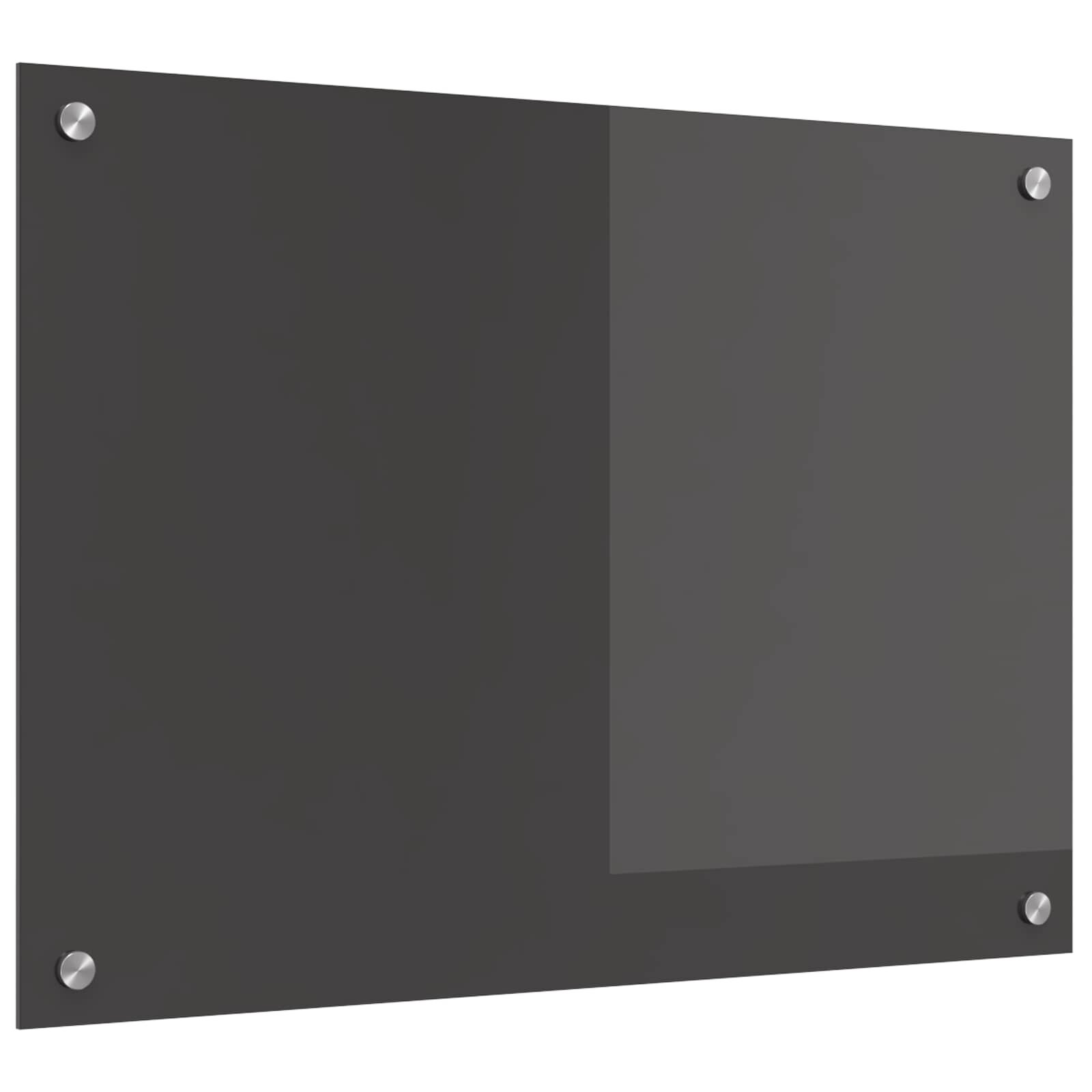 vidaXL Кухненски гръб Тъмен сив 70 x 50 cm закалено стъкло