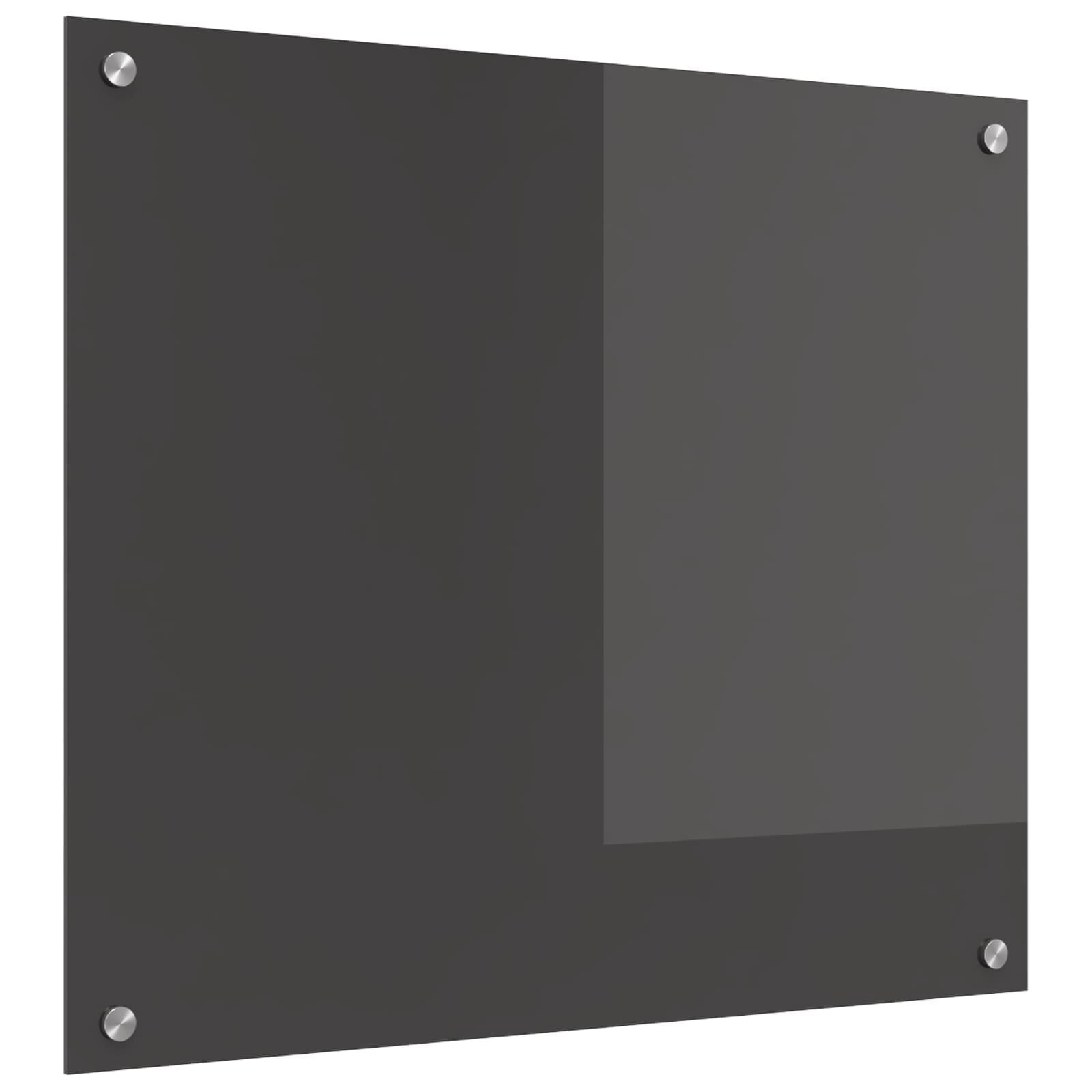 vidaXL Кухненски гръб Тъмен сив 70 x 60 cm закалено стъкло