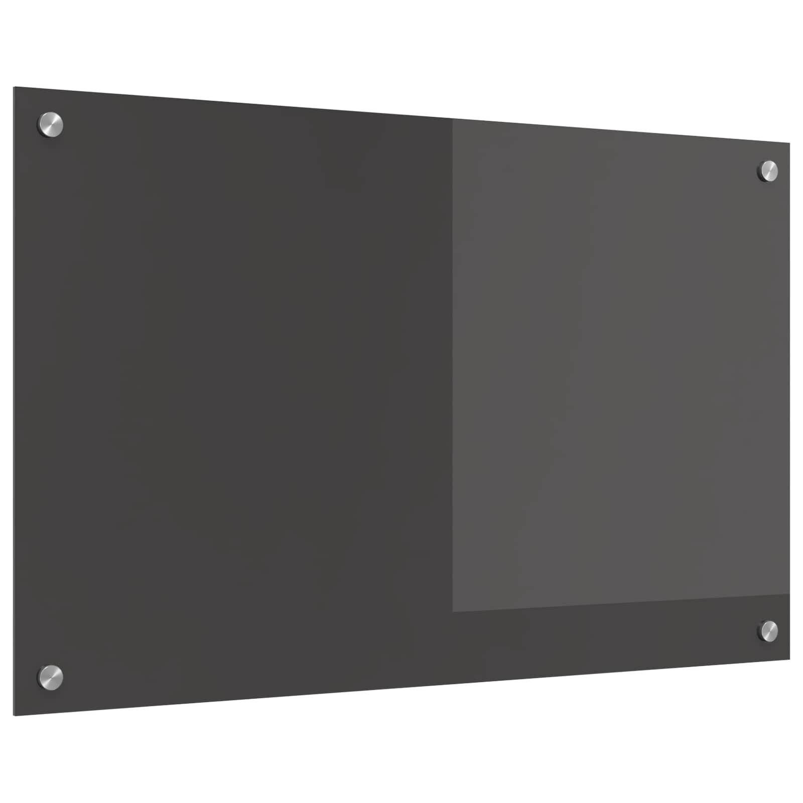 vidaXL Кухненски гръб Тъмен сив 80 x 50 cm закалено стъкло