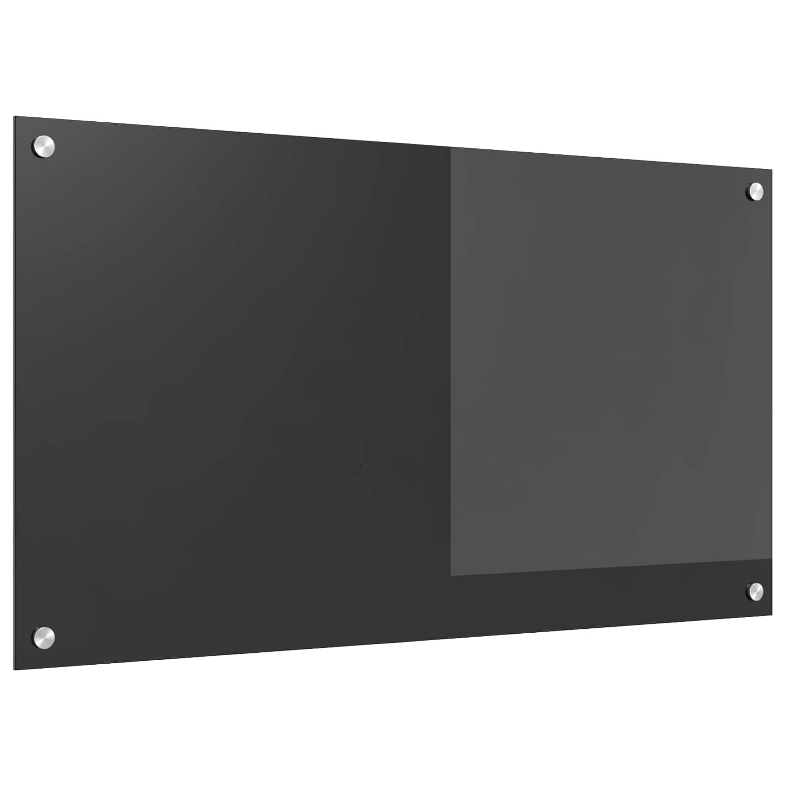 vidaXL Кухненски гръб Тъмен сив 90 x 50 cm закалено стъкло