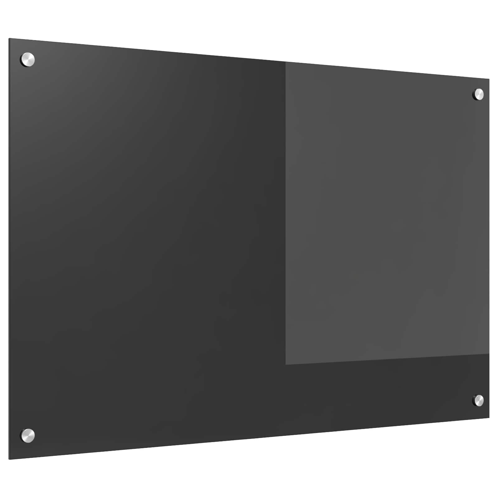 vidaXL Кухненски гръб Тъмен сив 90 x 60 cm закалено стъкло