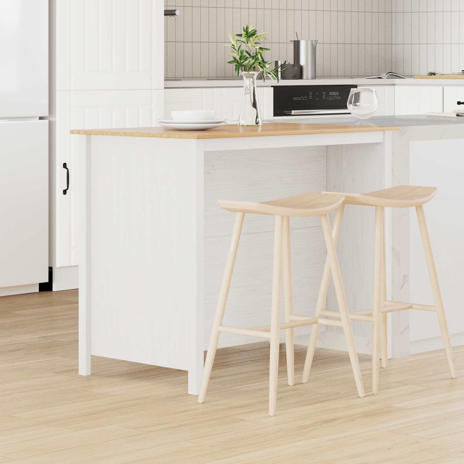 vidaXL Кухненски острови HILL Бял 112 x 66 x 90 см Масивна боровина
