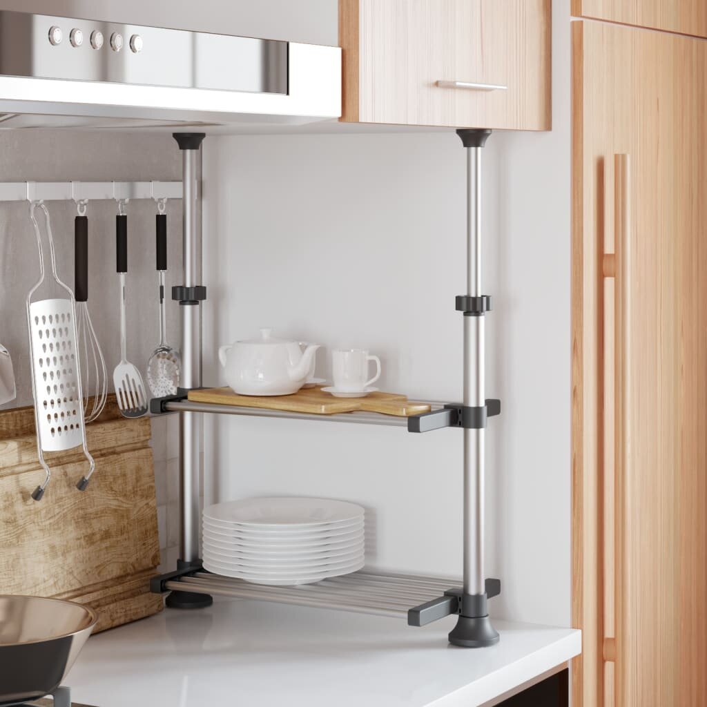 vidaXL Кухненски рафт 50x25x(50-70) см алуминий