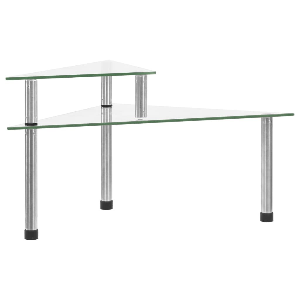 vidaXL Кухненски рафт прозрачен 495x35x19 см закалено стъкло