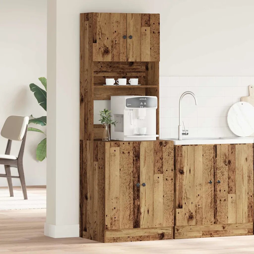 vidaXL Кухненски сървър Старо дърво 60 x 50 x 180 см
