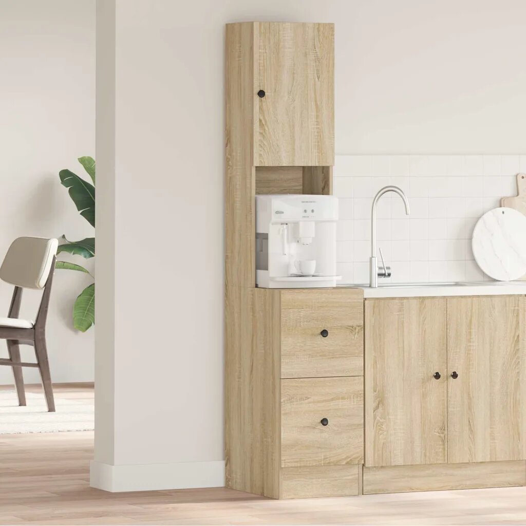 vidaXL Кухненски шкаф Бежово 35 x 50 x 180 см Инженерна дървесина