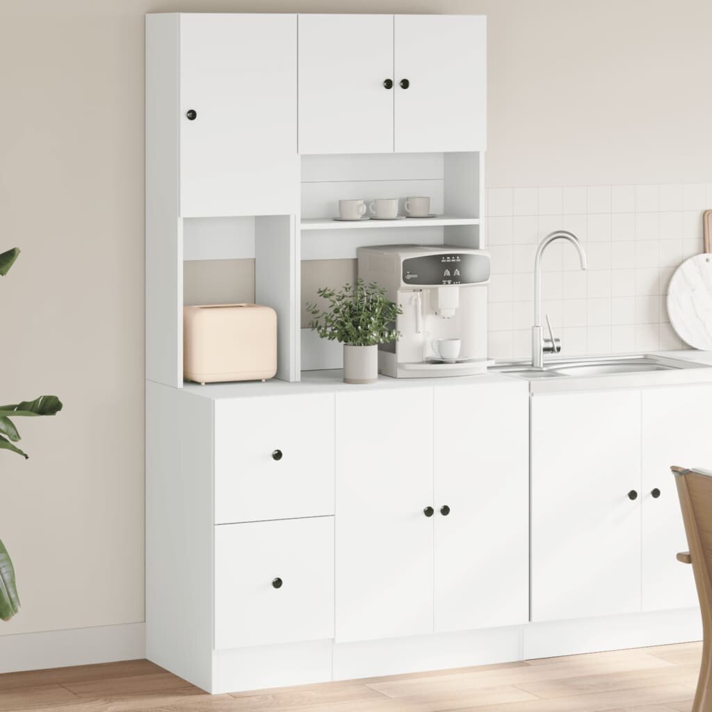 vidaXL Кухненски шкаф бял 95x50x180 см инженерно дърво