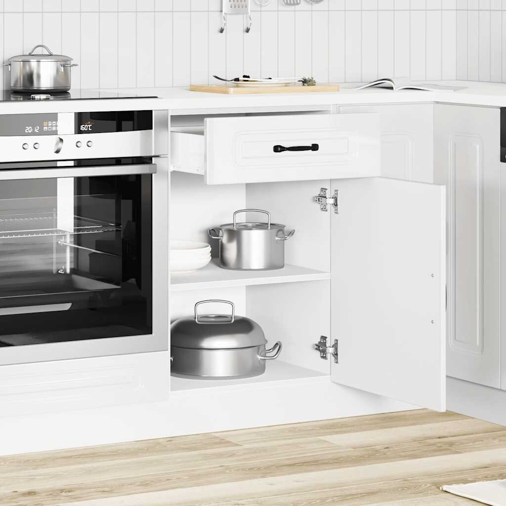 vidaXL Кухненски шкаф "Kalmar" бял гланц инженерно дърво