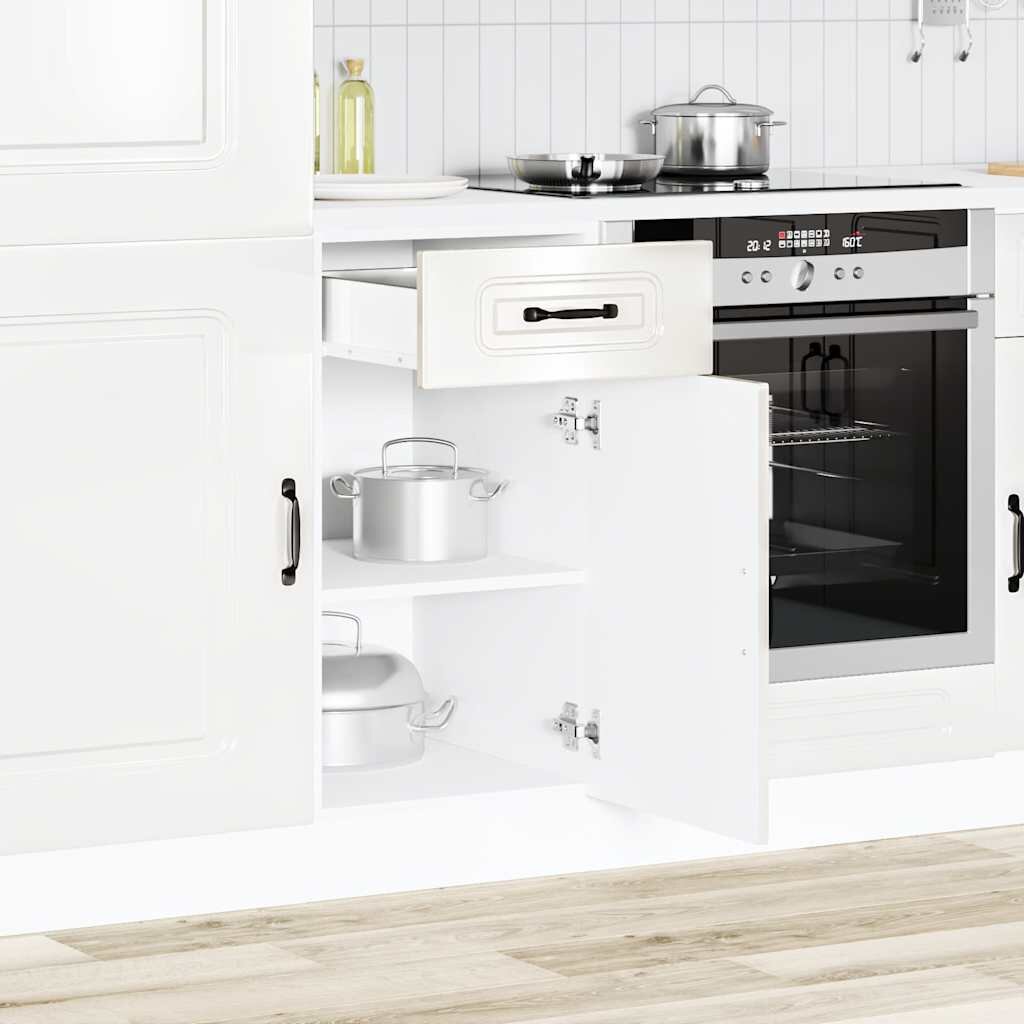 vidaXL Кухненски шкаф "Kalmar" бял гланц инженерно дърво
