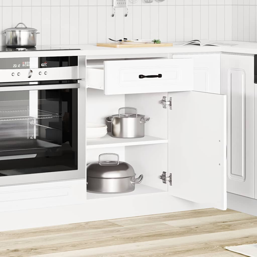 vidaXL Кухненски шкаф "Kalmar" бял инженерно дърво