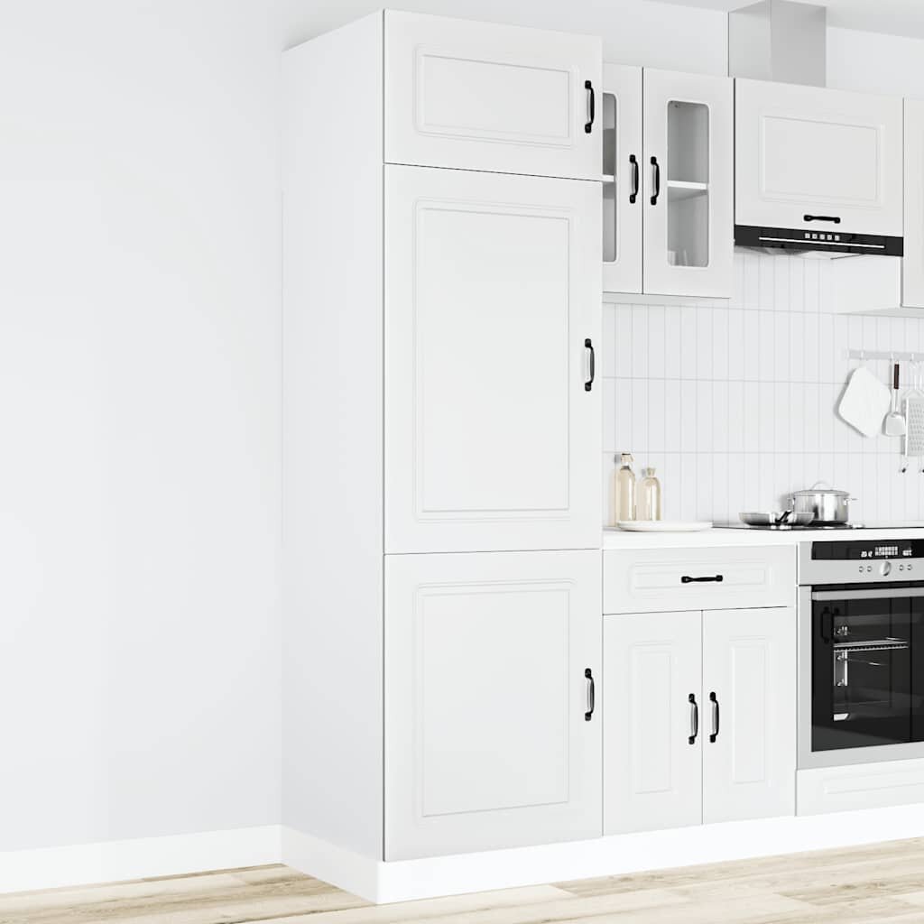 vidaXL Кухненски шкаф Kalmar бял инженерно дърво