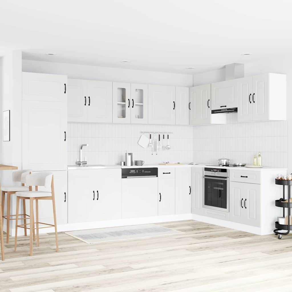 vidaXL Кухненски шкаф Kalmar Бяло 80 x 46 x 815 см