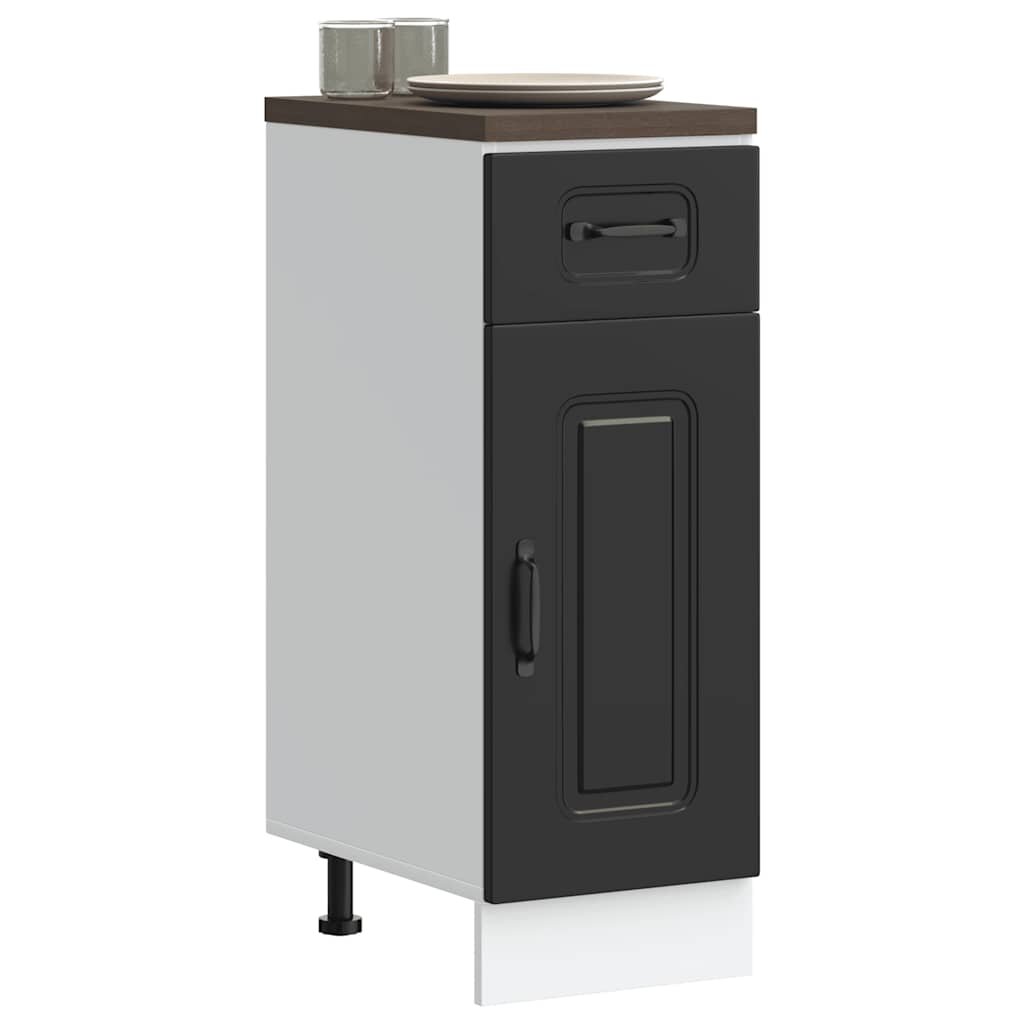 vidaXL Кухненски шкаф "Kalmar" черен инженерно дърво