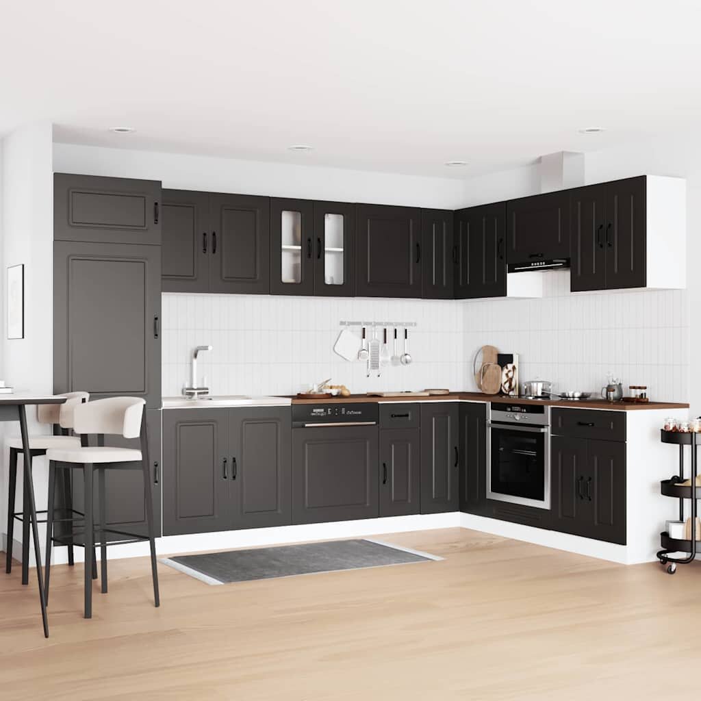 vidaXL Кухненски шкаф Kalmar Черно 80 x 46 x 815 см