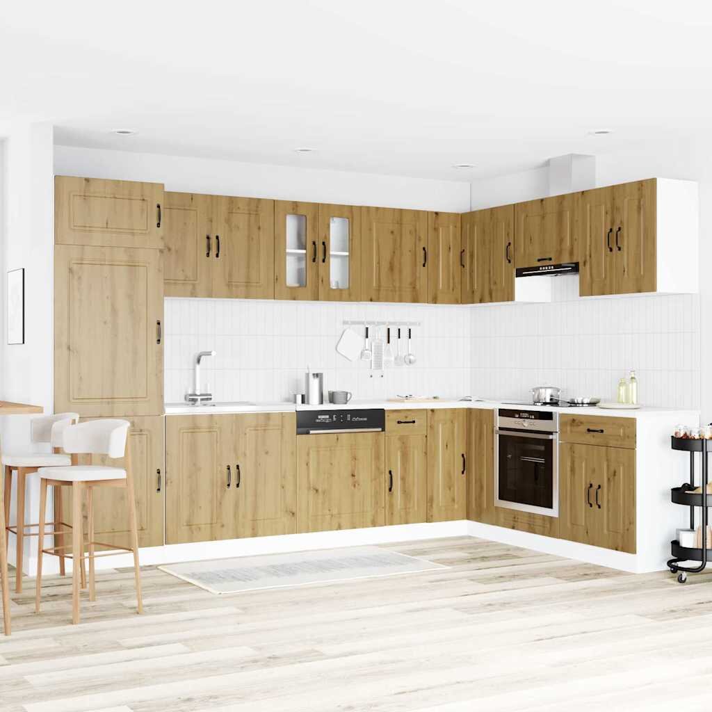vidaXL Кухненски шкаф Kalmar Дъб 80 x 46 x 815 см Инженерна дървесина