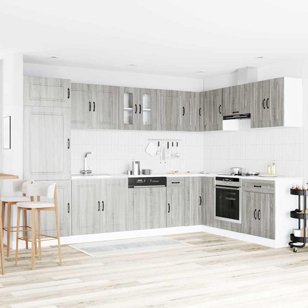vidaXL Кухненски шкаф Kalmar Сив Сонома 80 x 46 x 815 см