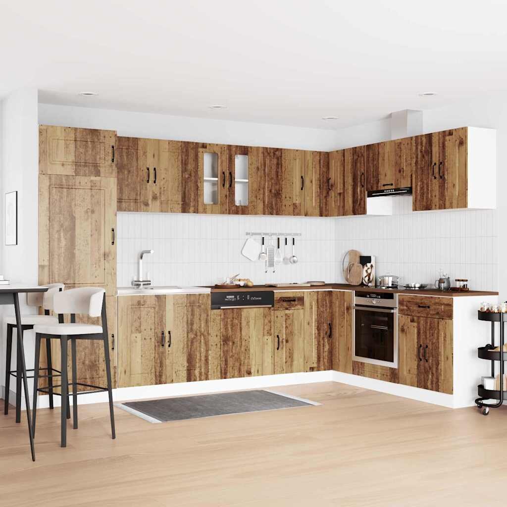 vidaXL Кухненски шкаф Kalmar Старо дърво 80 x 46 x 815 см