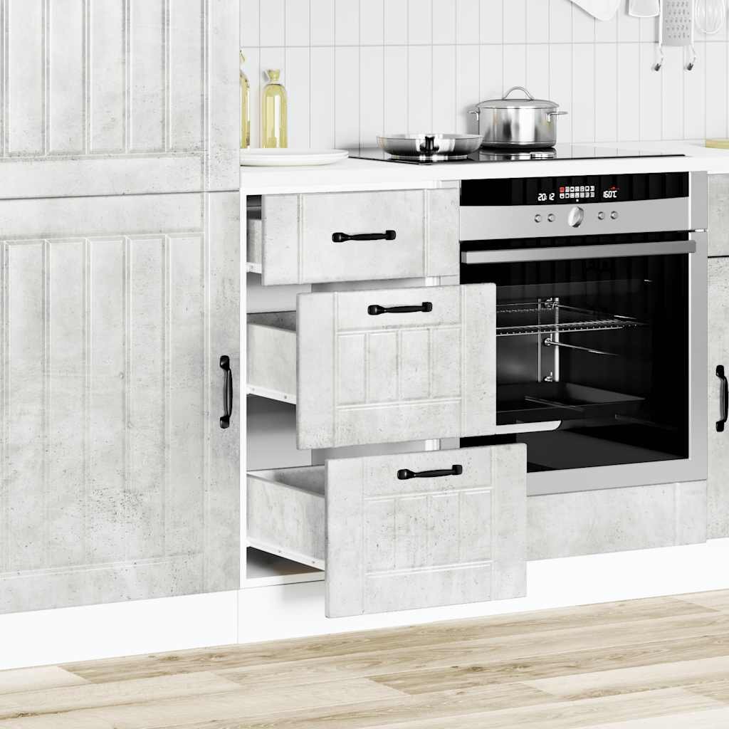 vidaXL Кухненски шкаф Lucca бетонно сив инженерно дърво