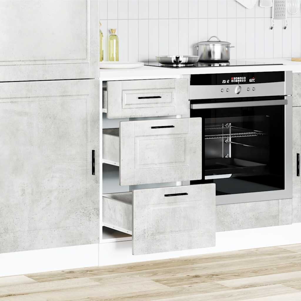 vidaXL Кухненски шкаф Porto бетонно сив инженерно дърво