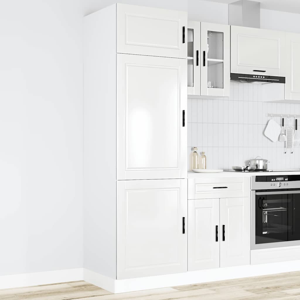vidaXL Кухненски шкаф Porto бял гланц инженерно дърво
