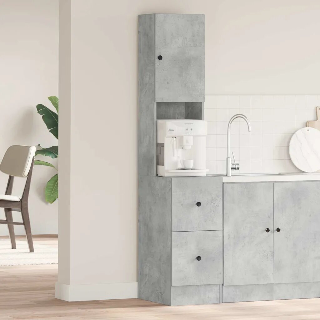 vidaXL Кухненски шкаф Сив 35 x 50 x 180 см Инженерна дървесина