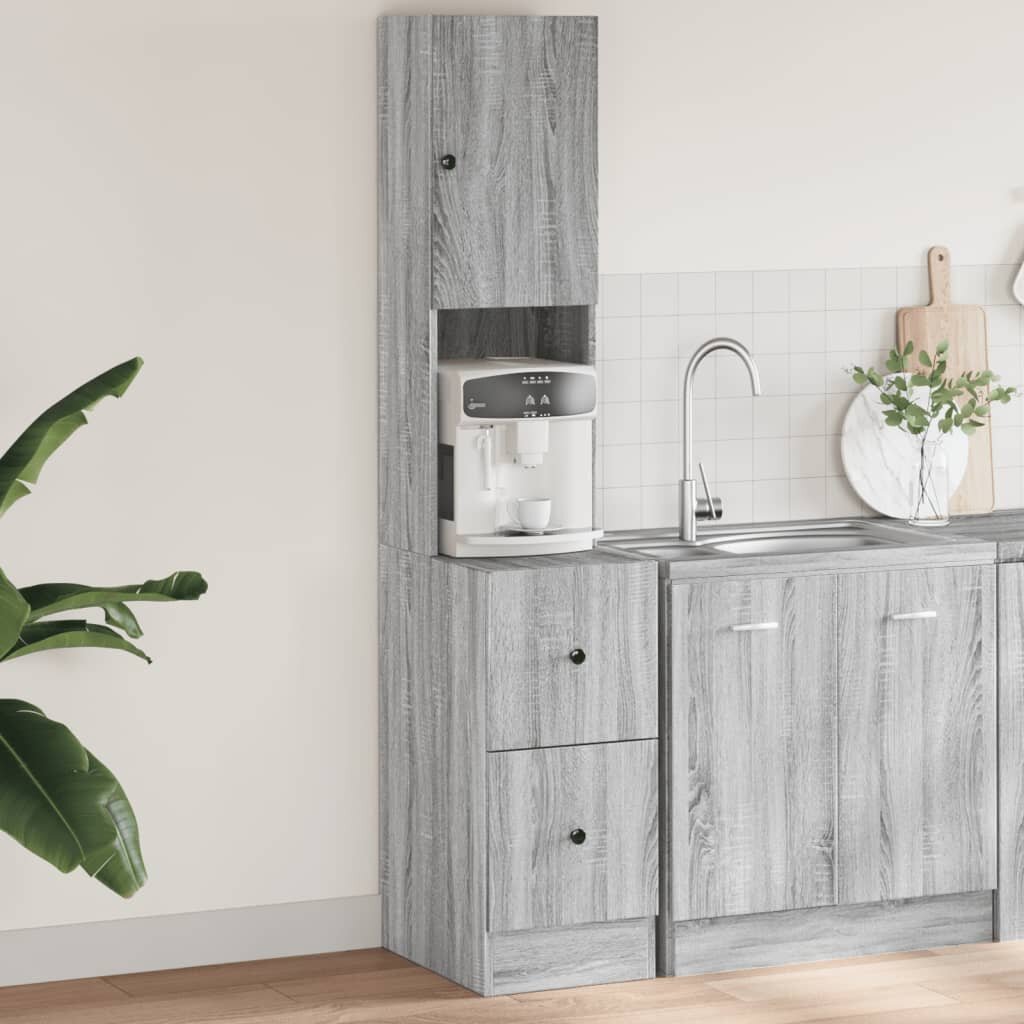 vidaXL Кухненски шкаф сив сонома 35x50x180 см инженерно дърво
