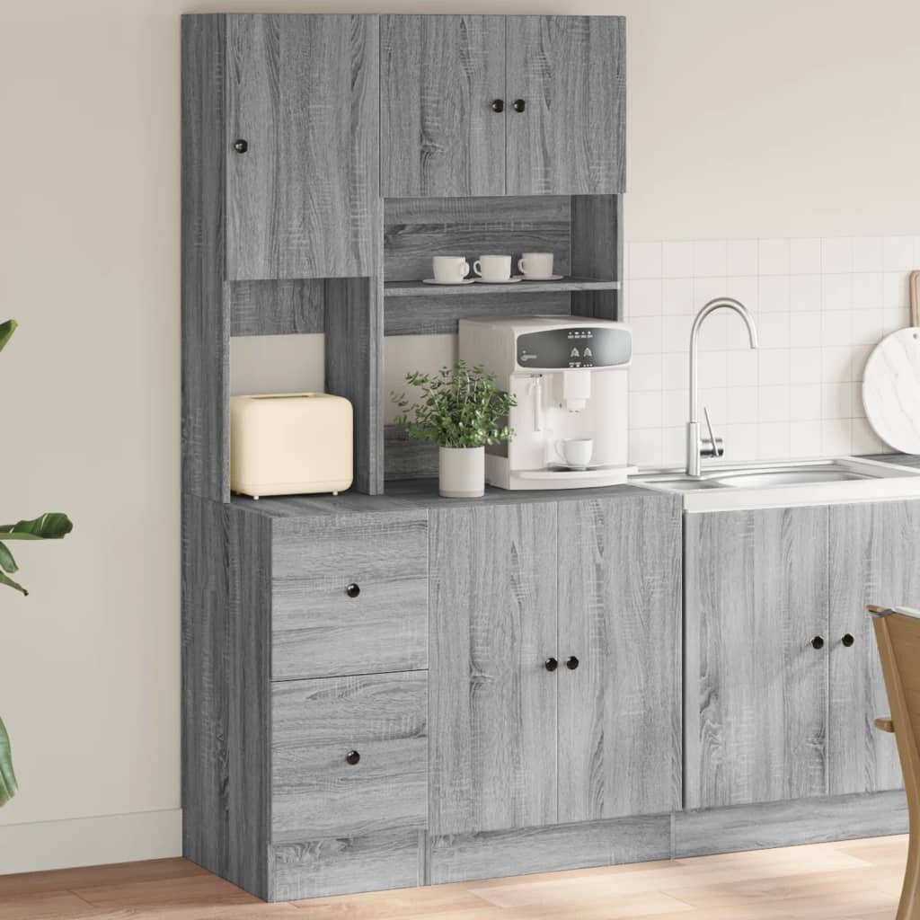 vidaXL Кухненски шкаф сив сонома 95x50x180 см инженерно дърво