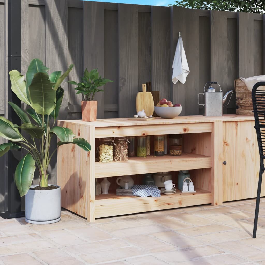 vidaXL Кухненски шкаф за открито MEPPEL 106x55x64 см бор масив