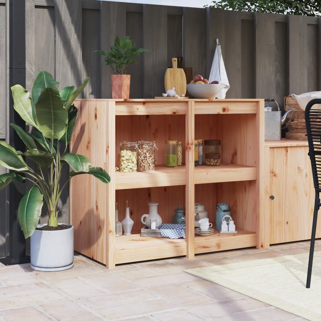 vidaXL Кухненски шкаф за открито MEPPEL 106x55x92 см бор масив