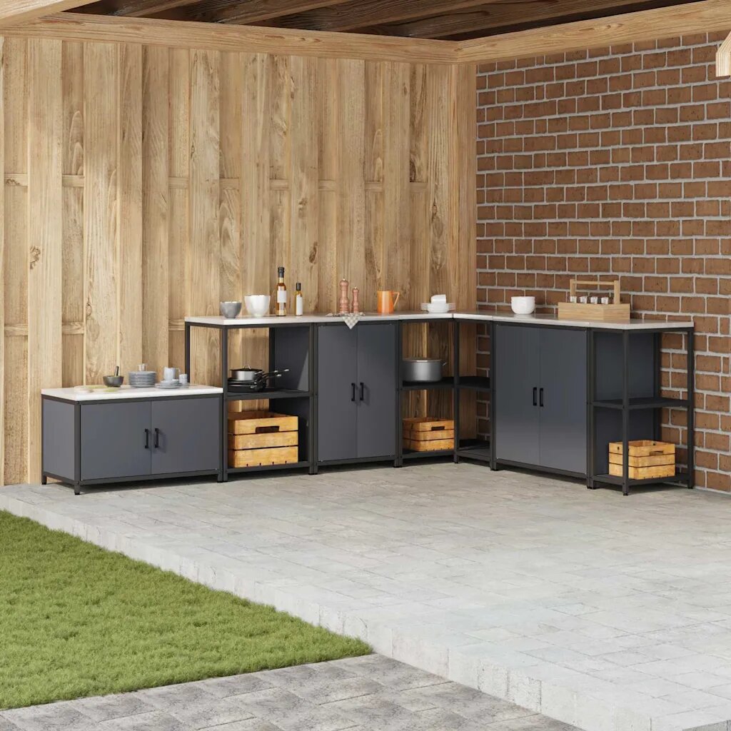 vidaXL Кухненски шкаф за съхранение HATTEM Антрацит 60 x 50 x 92 см