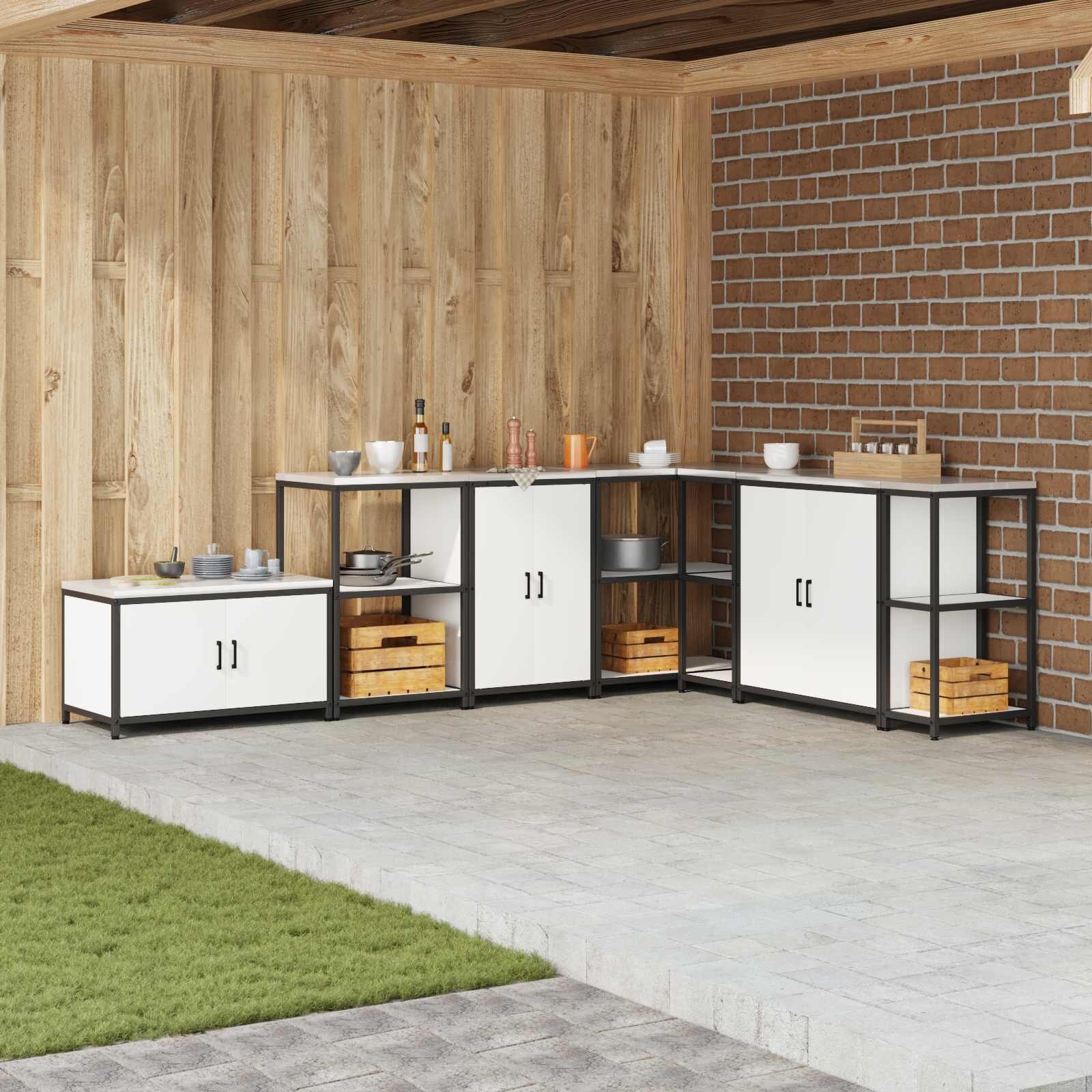 vidaXL Кухненски шкаф за съхранение HATTEM Бяло 60 x 50 x 92 см