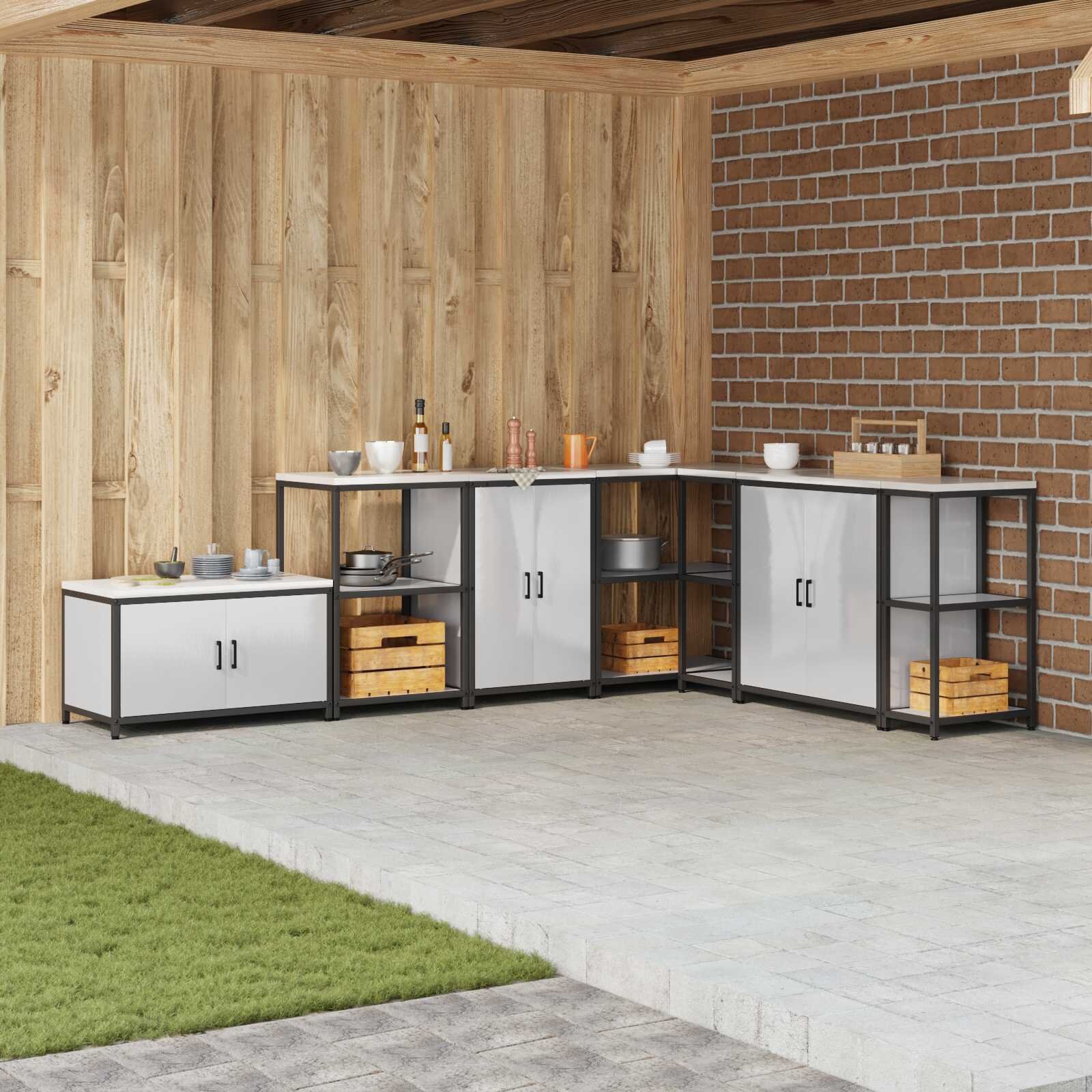 vidaXL Кухненски шкаф за съхранение HATTEM Сребристо 60 x 50 x 92 см