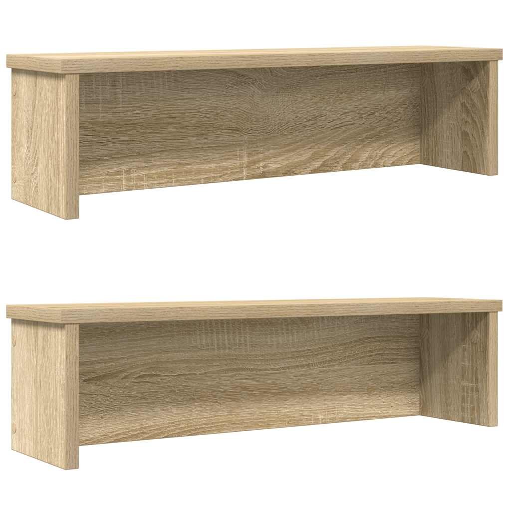 vidaXL Кухненски стелажи подреждащи се 2 бр дъб сонома 50x15x16 см