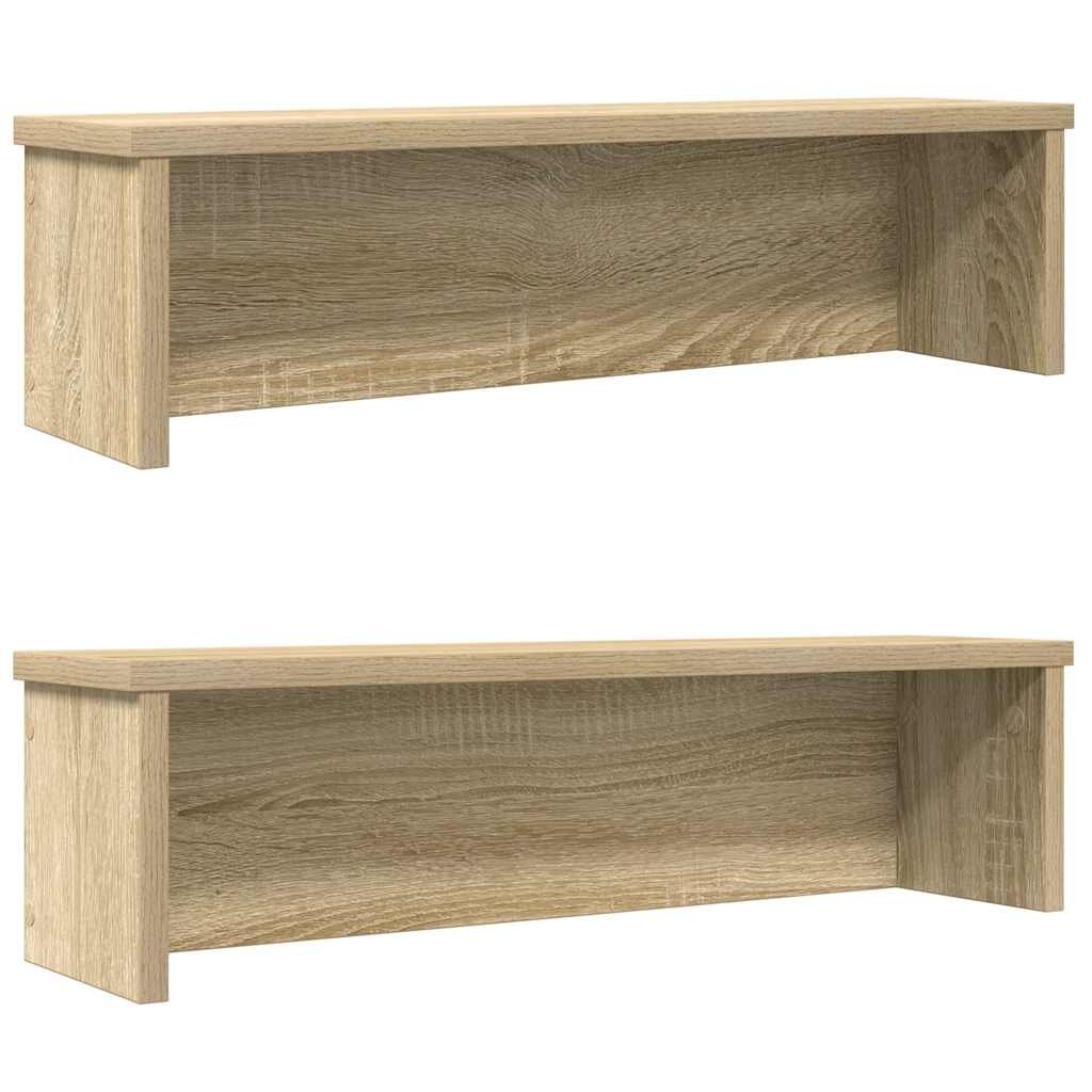 vidaXL Кухненски стелажи подреждащи се 2 бр дъб сонома 60x15x16 см