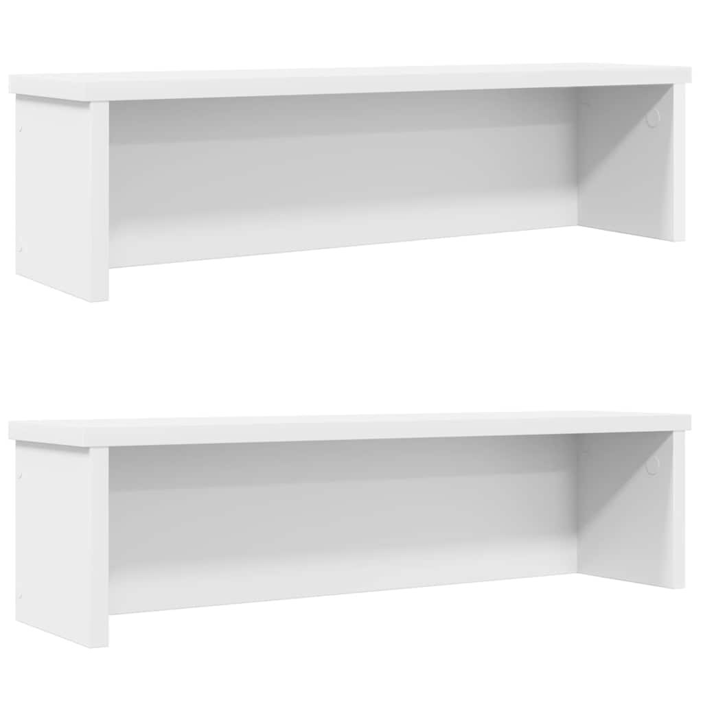 vidaXL Кухненски стелажи стифиращи се 2 бр. Бели 60x15x16 см