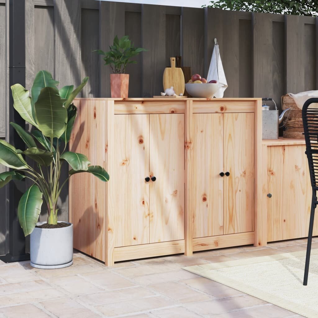 vidaXL Кухненски вратички за открито MEPPEL 2 бр 50x9x82 см бор масив