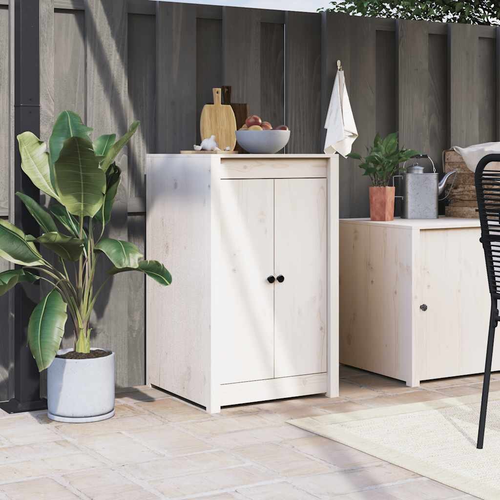 vidaXL Кухненски вратички за открито MEPPEL бели 50x9x82 см бор масив