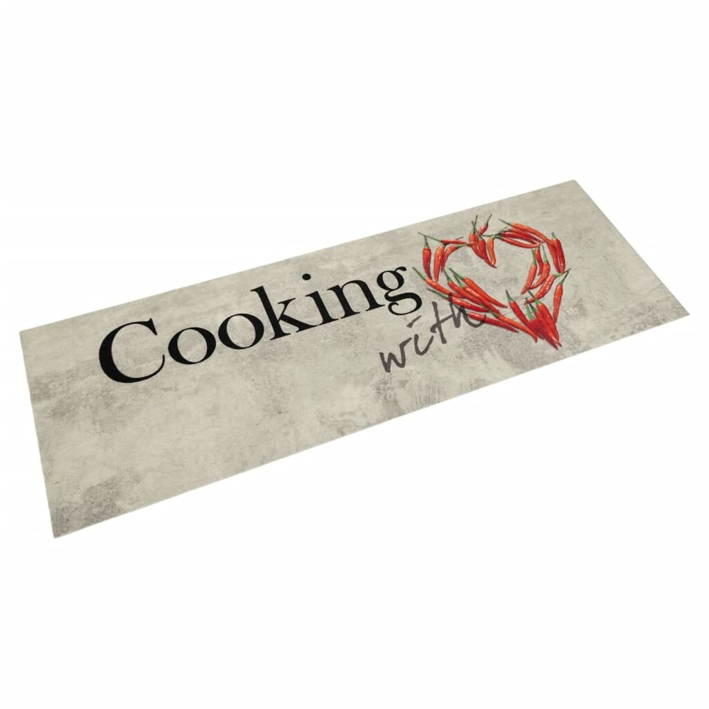 vidaXL Кухненско килимче миещо Cooking пипер 60x180 см кадифе