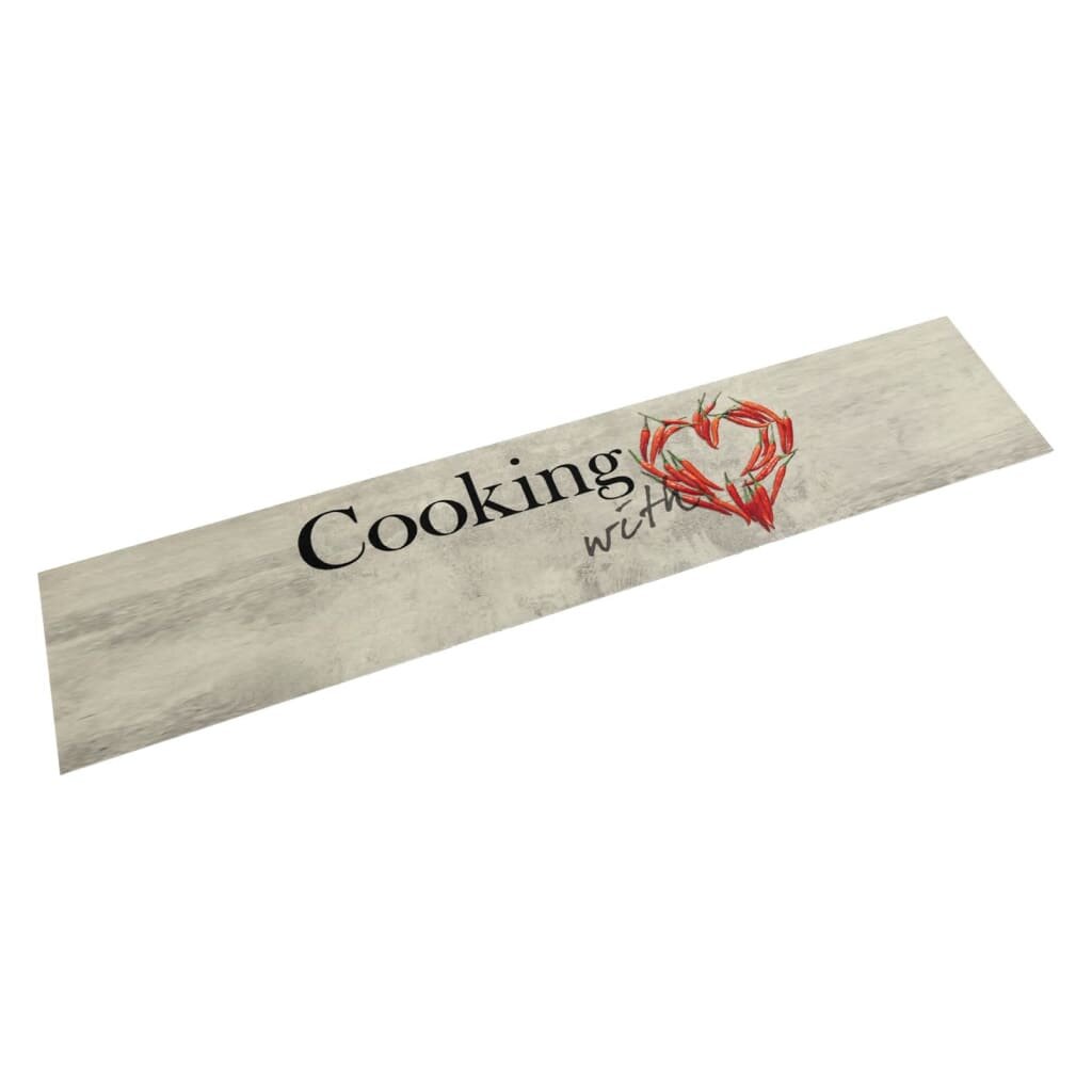 vidaXL Кухненско килимче миещо Cooking пипер 60x300 см кадифе