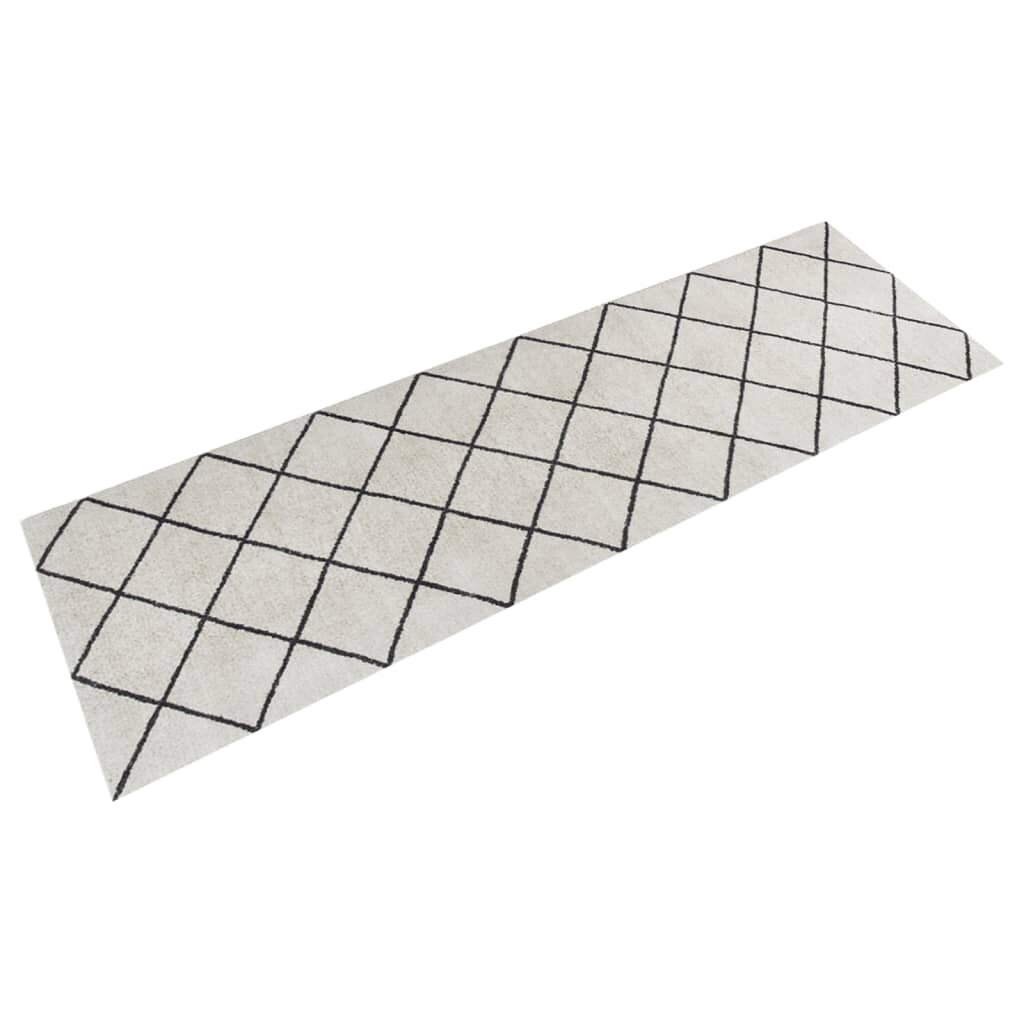 vidaXL Кухненско килимче миещо квадрати 60x180 см кадифе