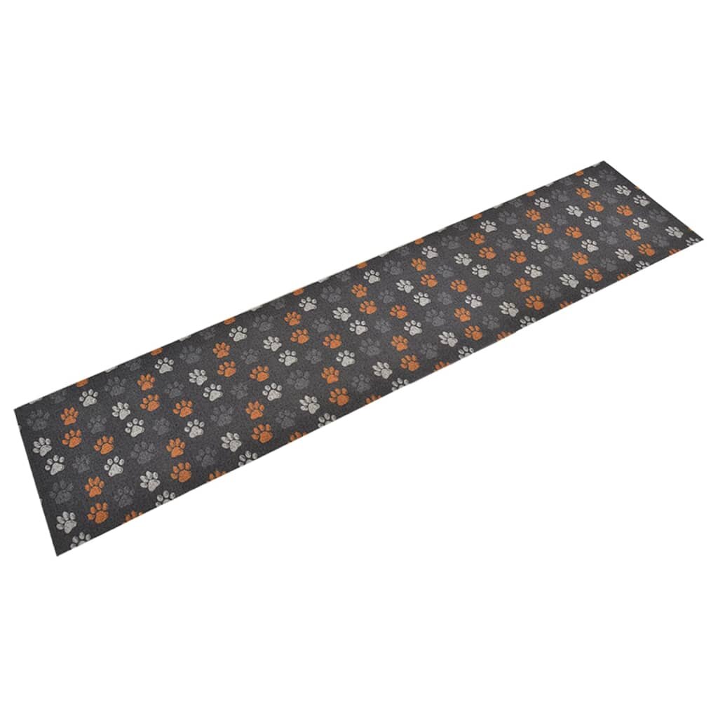 vidaXL Кухненско килимче миещо лапички 60x300 см кадифе