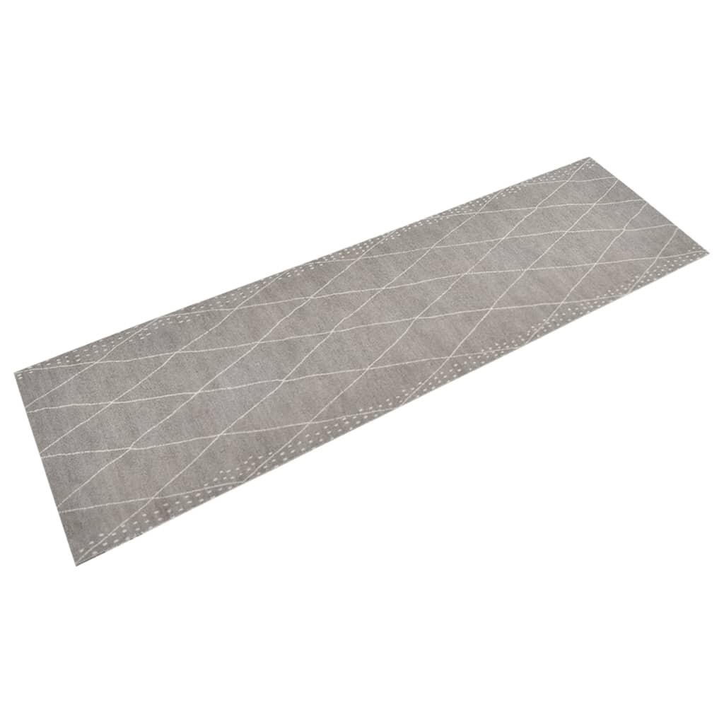 vidaXL Кухненско килимче миещо ромбове 45x150 см кадифе