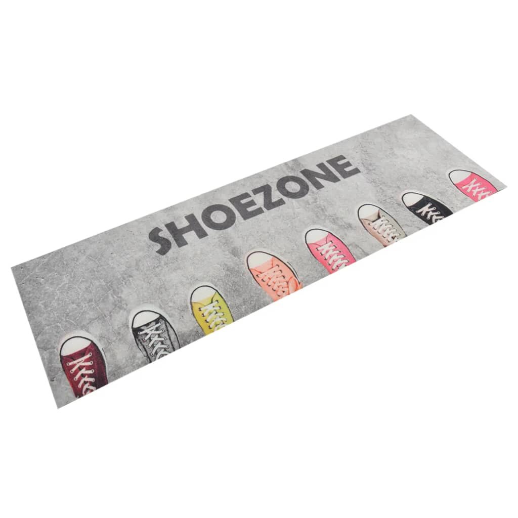 vidaXL Кухненско килимче миещо Shoezone 60x180 см кадифе