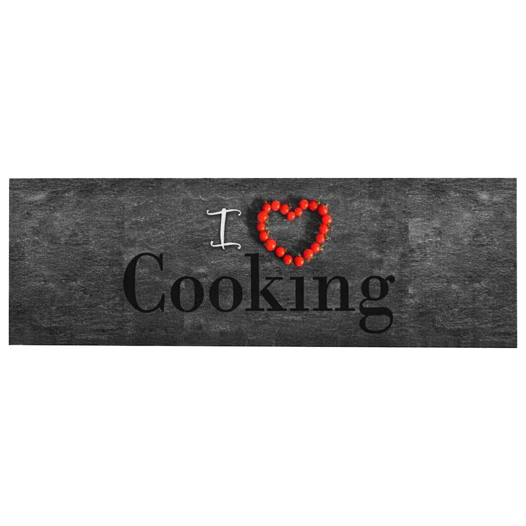 vidaXL Кухненско килимче перимо надпис "Cooking" 60x300 см