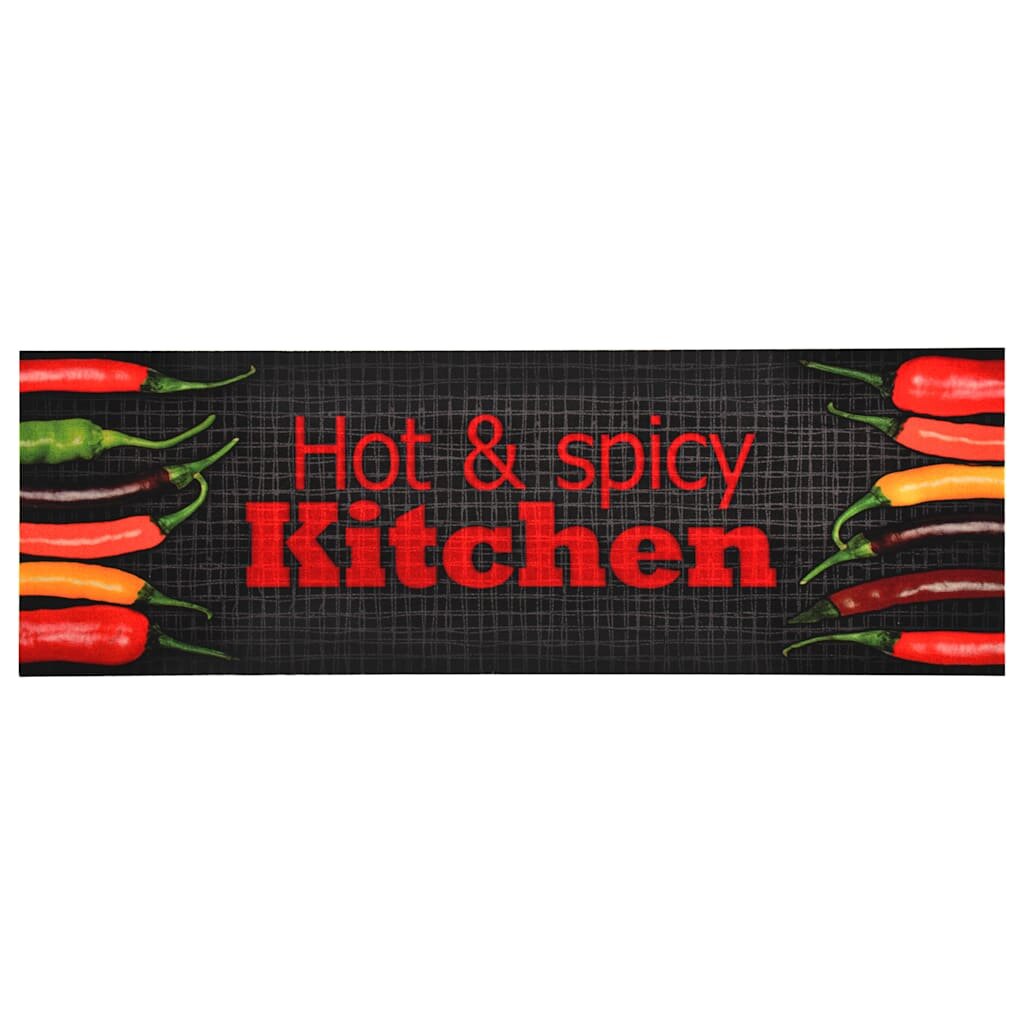 vidaXL Кухненско килимче перимо надпис "Hot & Spicy" 60x300 см