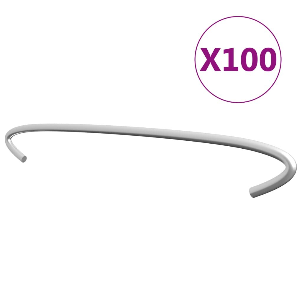 vidaXL Куки за габиони 100 бр поцинкована стомана 40 см