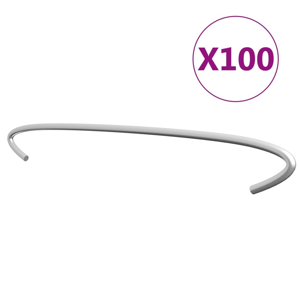 vidaXL Куки за габиони 100 бр поцинкована стомана 50 см